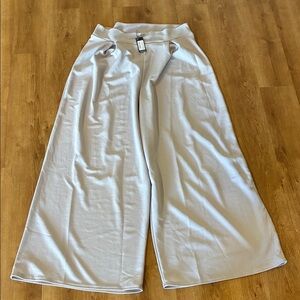 Boohoo‎ Light Gray Textured wide Leg Pants